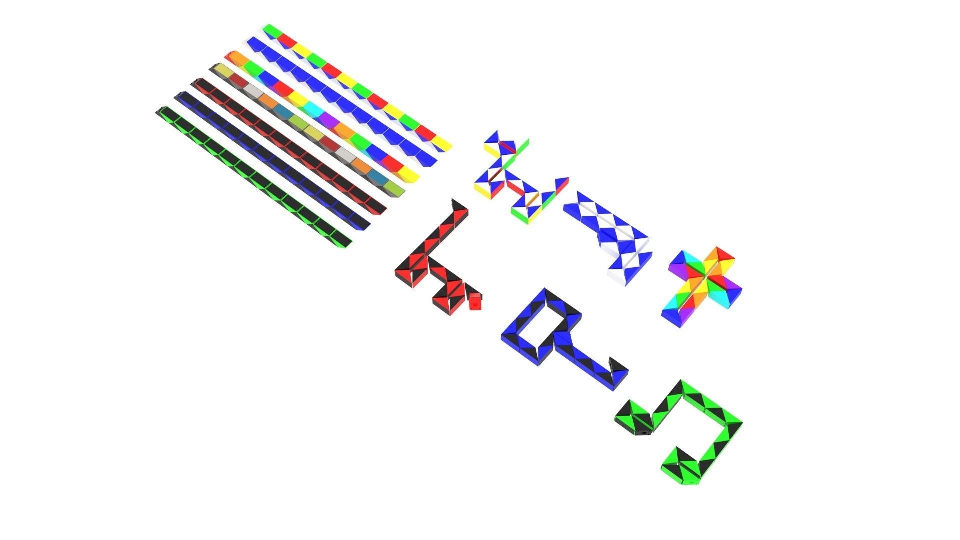 Snake Puzzles Set 3D model_1