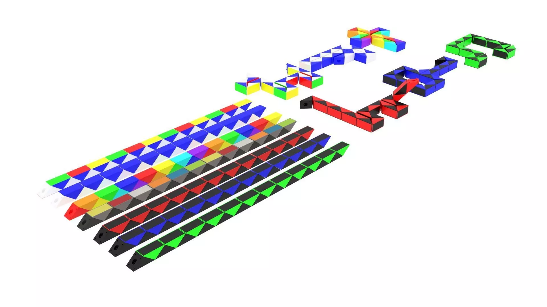 Snake Puzzles Set 3D model_0