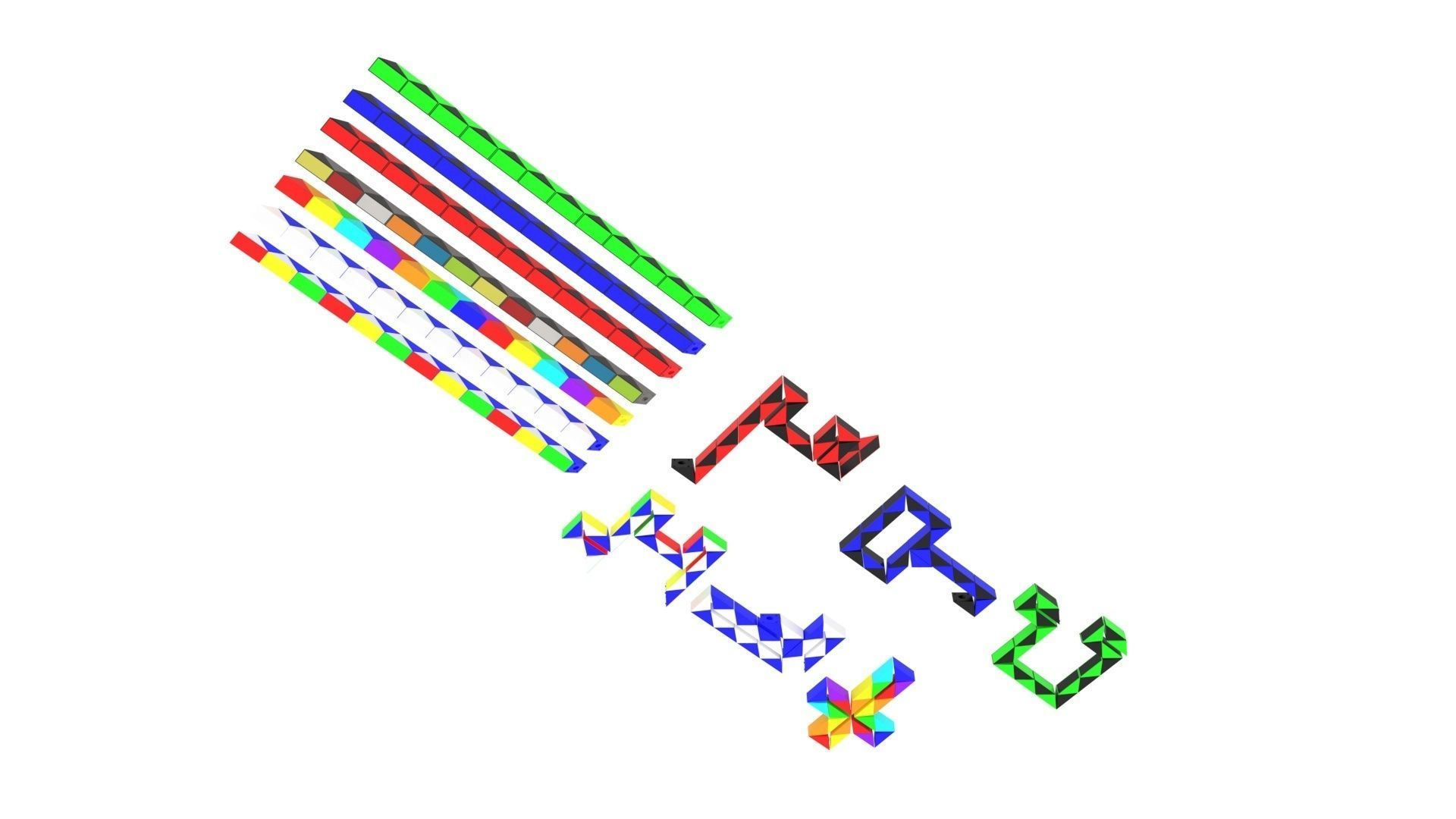 Snake Puzzles Set 3D model_4