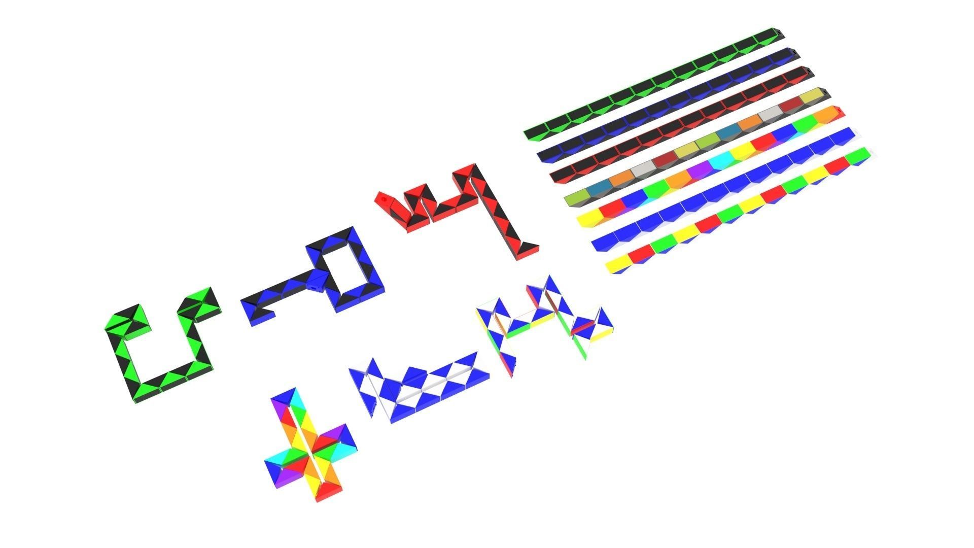 Snake Puzzles Set 3D model_2