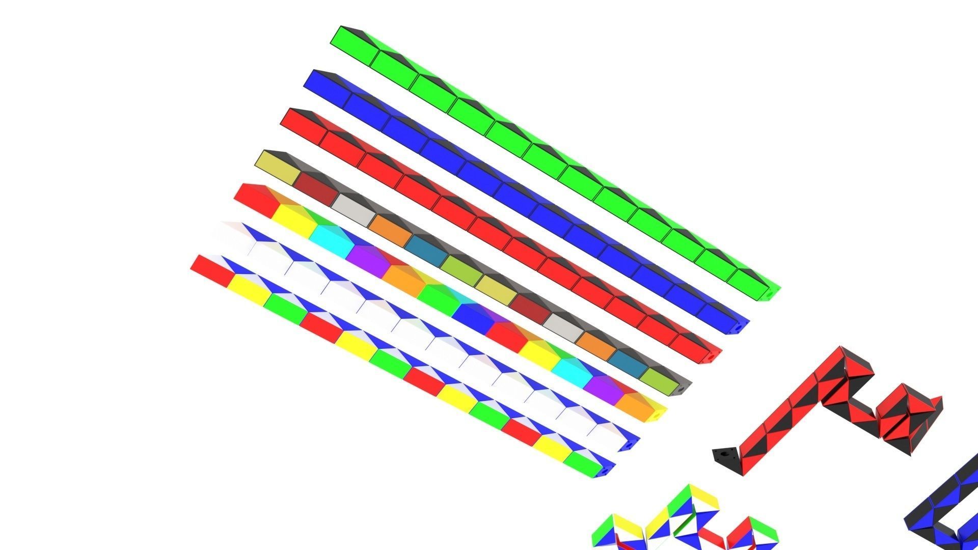 Snake Puzzles Set 3D model_7