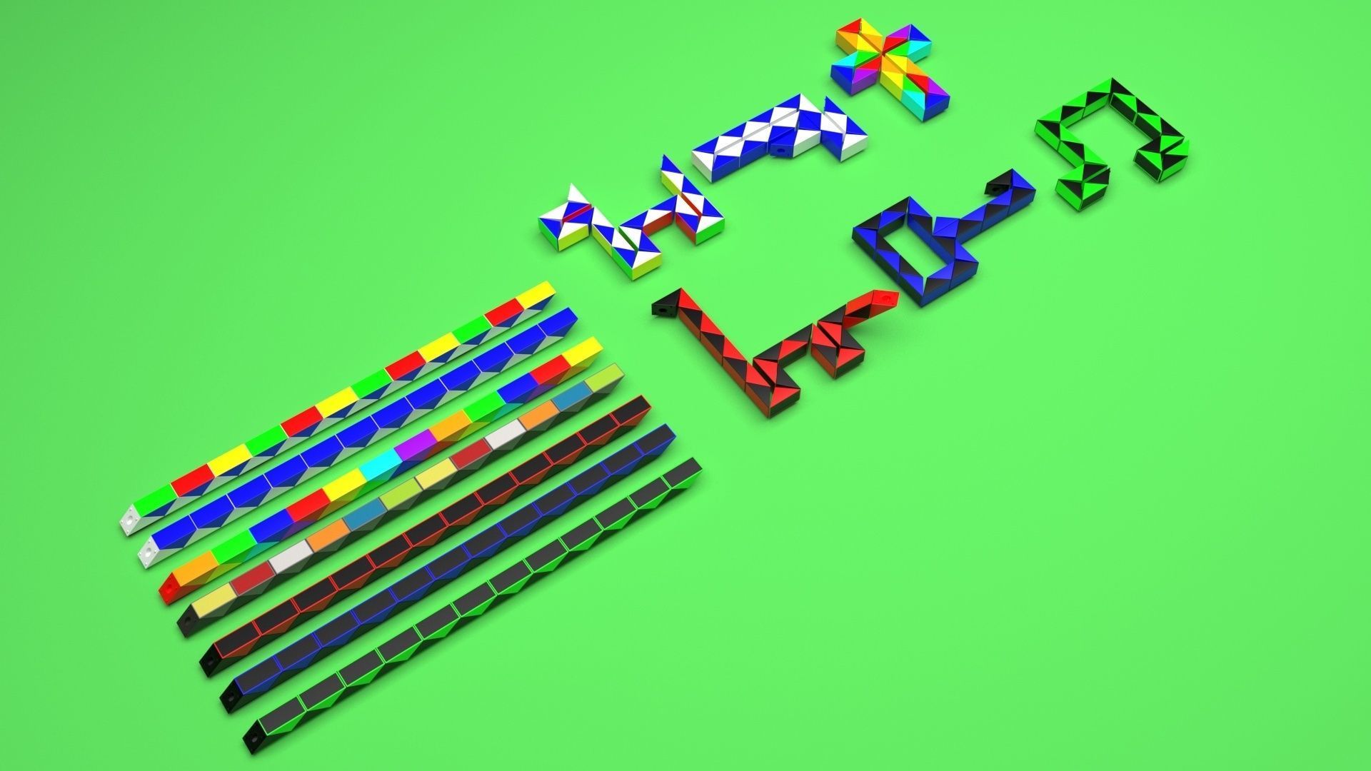 Snake Puzzles Set 3D model_19