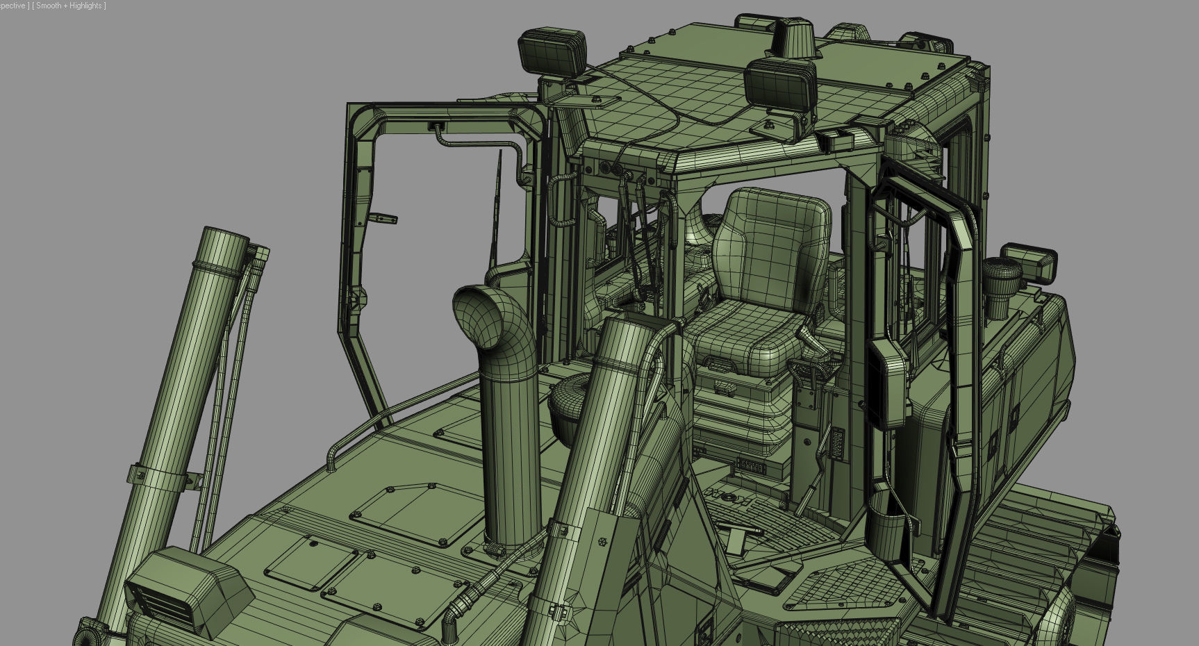 Komatsu D65PXi-18 Crawler Dozer 3D model_36