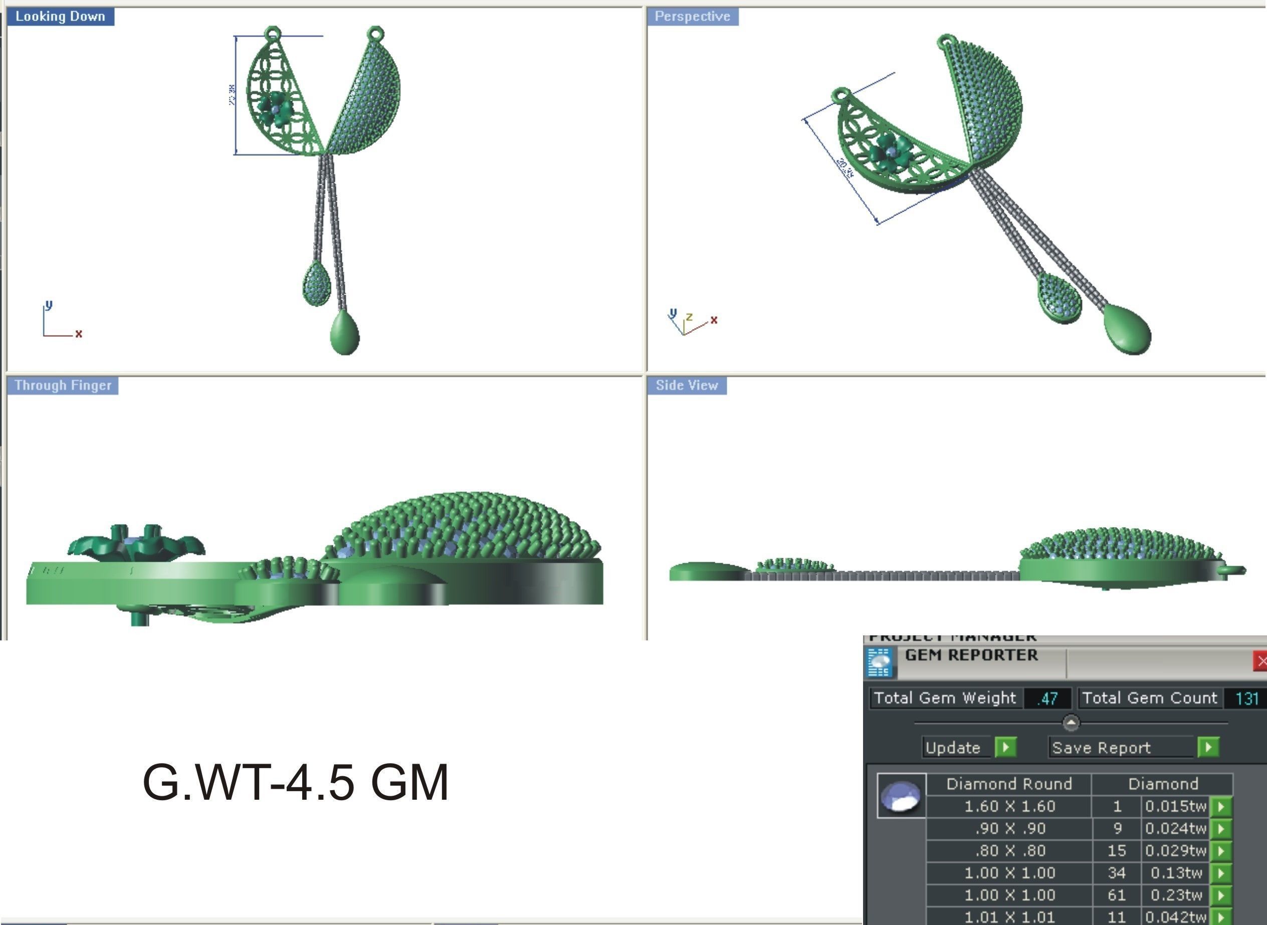 Women Pendant Earring Sets 3dm STL OBJ FBX Renders Details 3D print model_22