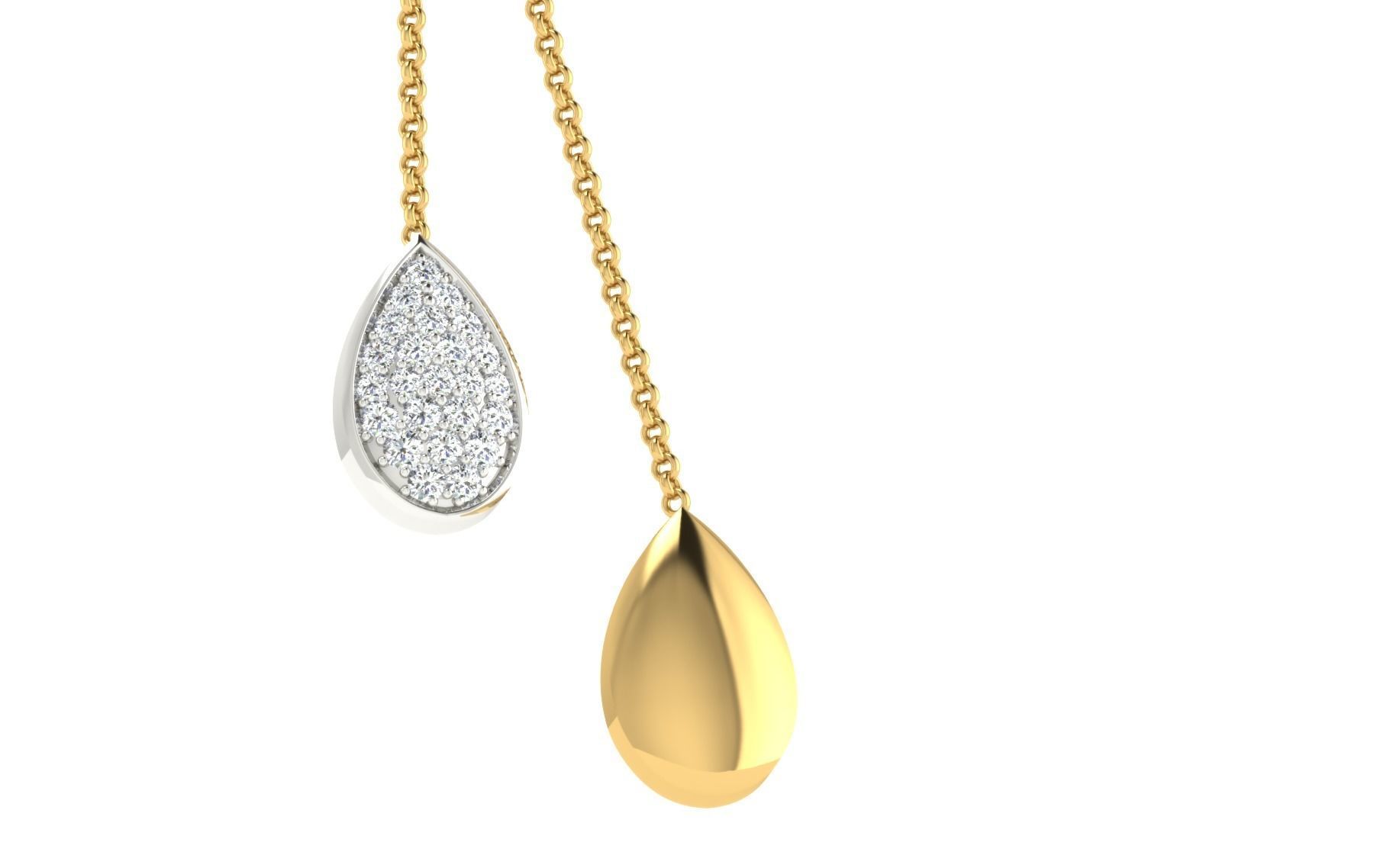 Women Pendant Earring Sets 3dm STL OBJ FBX Renders Details 3D print model_21