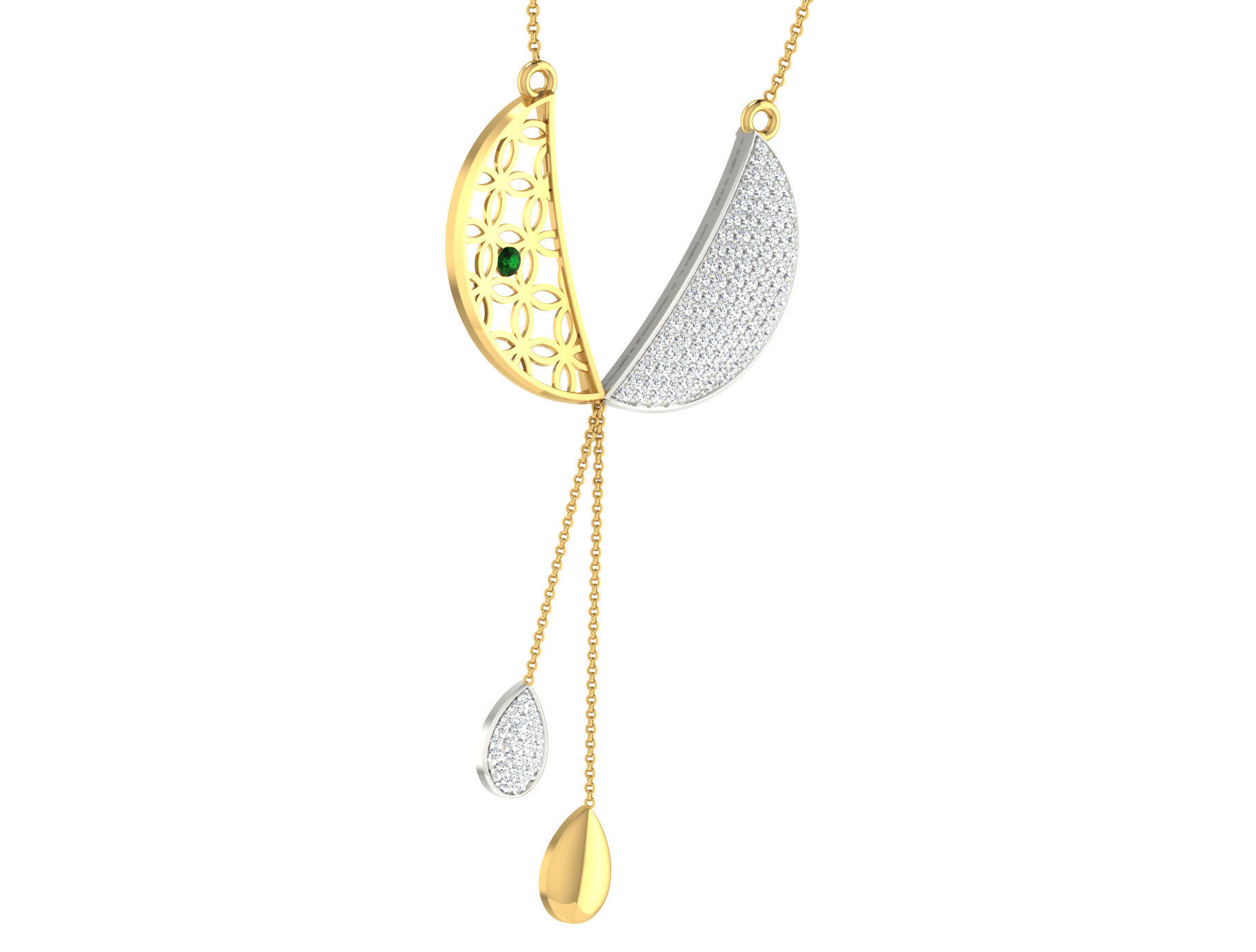 Women Pendant Earring Sets 3dm STL OBJ FBX Renders Details 3D print model_9