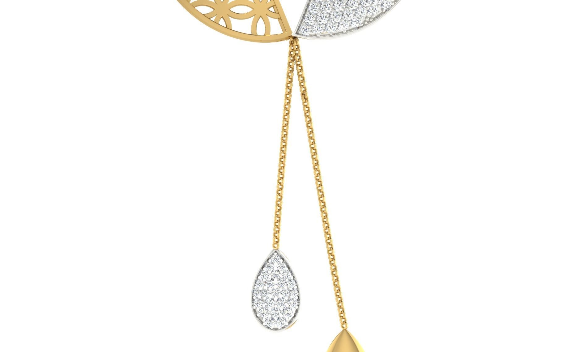 Women Pendant Earring Sets 3dm STL OBJ FBX Renders Details 3D print model_27