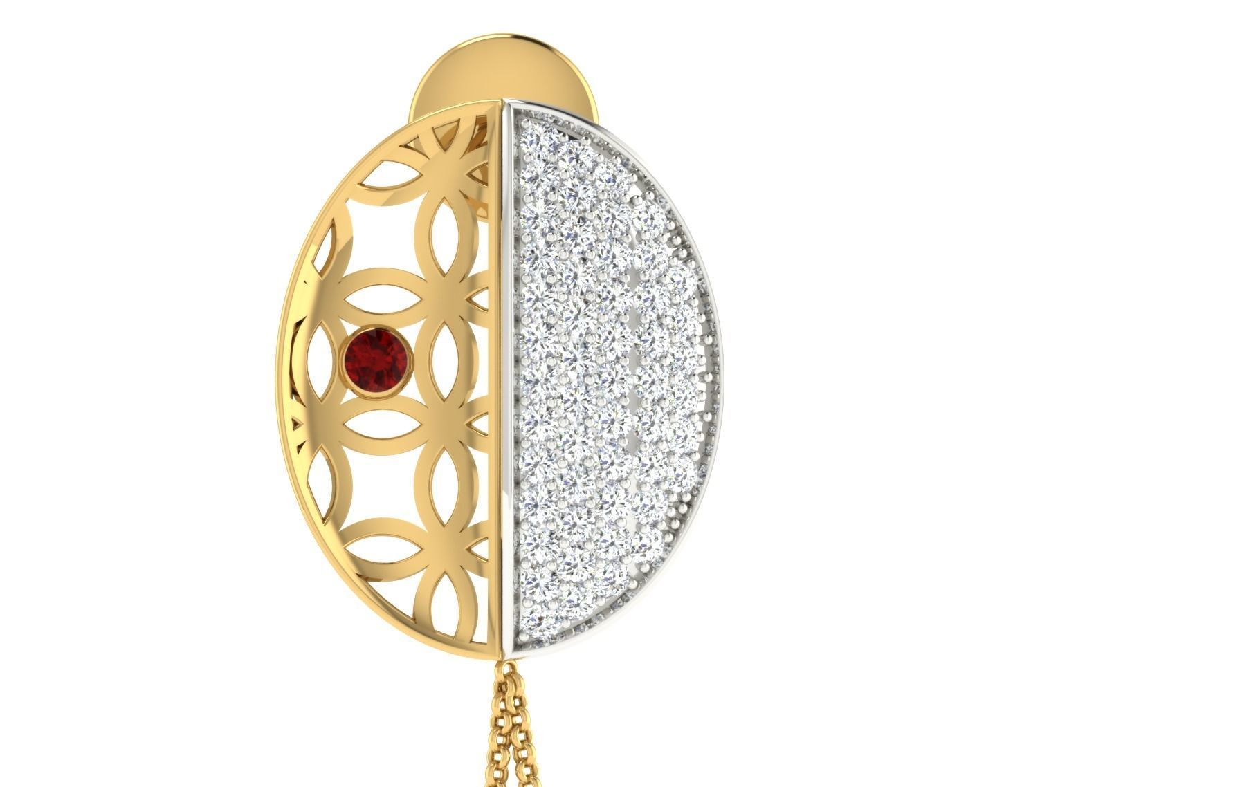 Women Pendant Earring Sets 3dm STL OBJ FBX Renders Details 3D print model_25