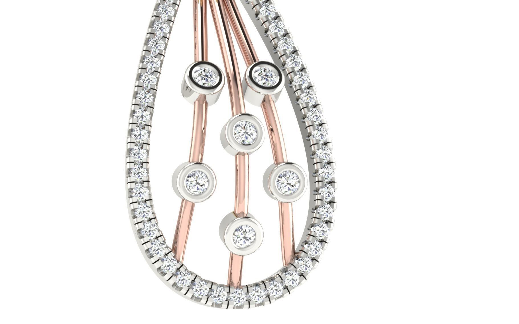 Women Pendant Earring Sets 3dm STL OBJ FBX Renders Details 3D print model_20