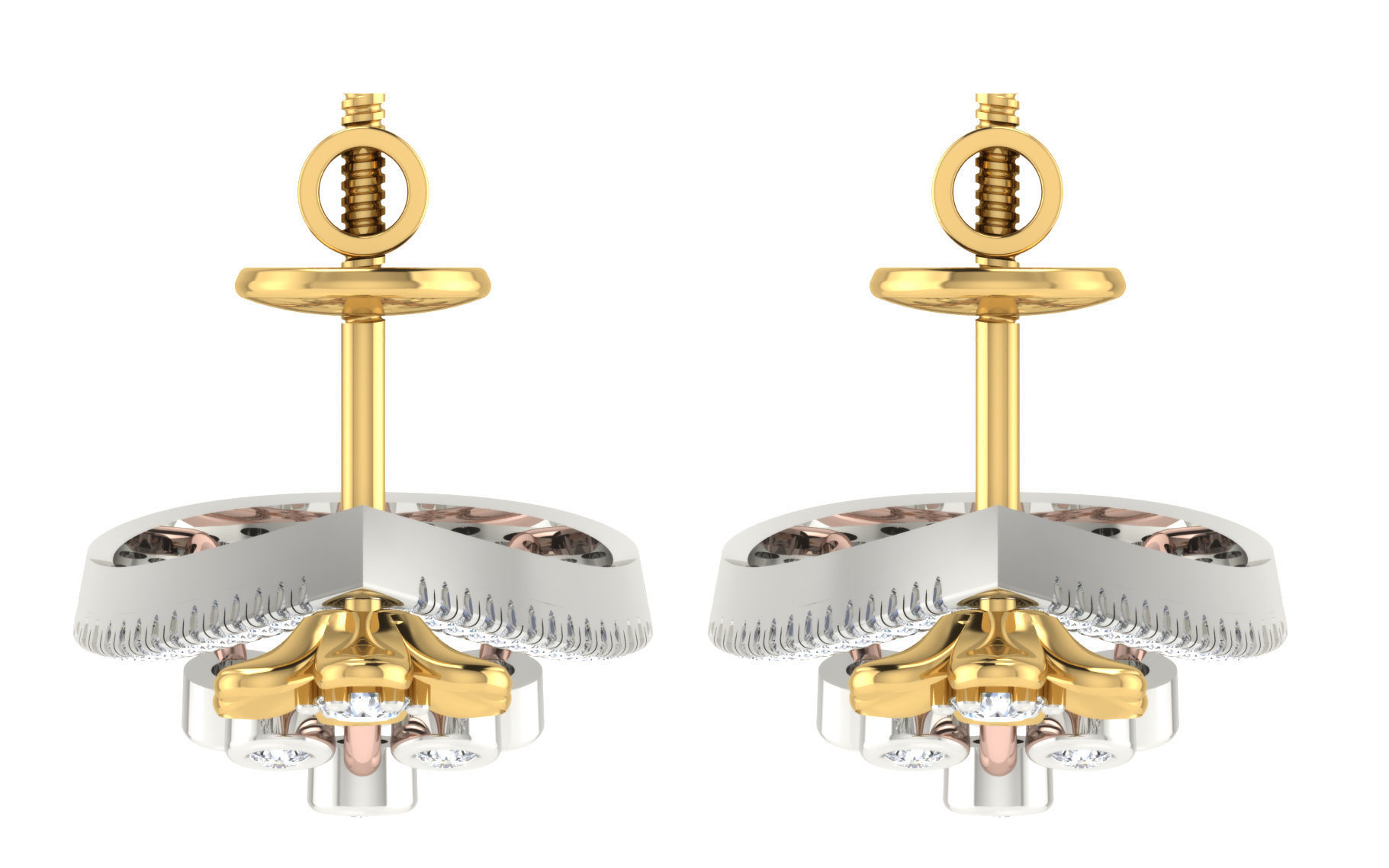 Women Pendant Earring Sets 3dm STL OBJ FBX Renders Details 3D print model_7