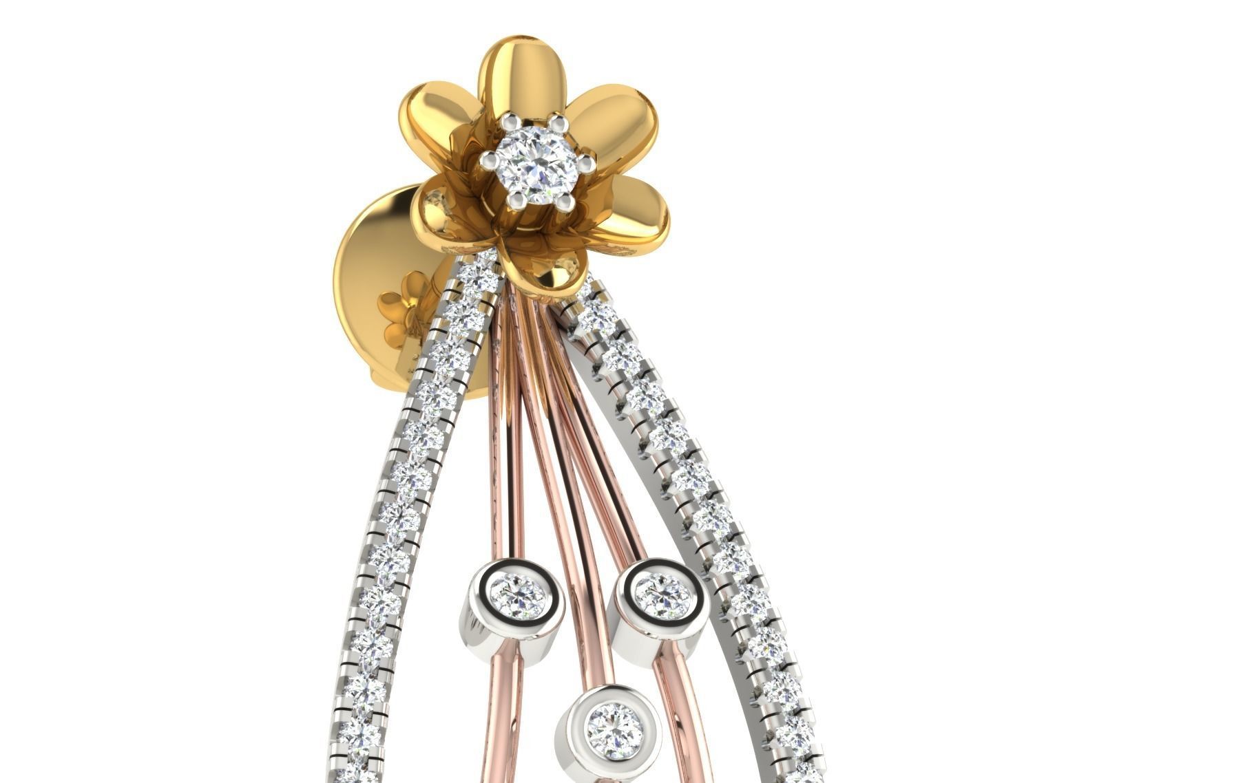 Women Pendant Earring Sets 3dm STL OBJ FBX Renders Details 3D print model_18