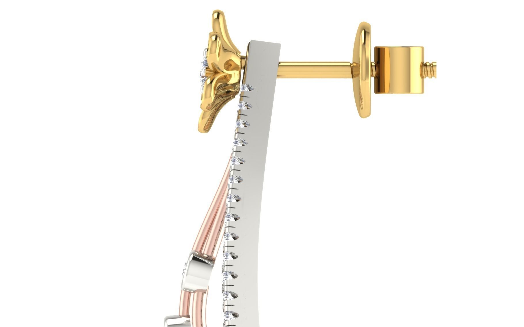 Women Pendant Earring Sets 3dm STL OBJ FBX Renders Details 3D print model_30