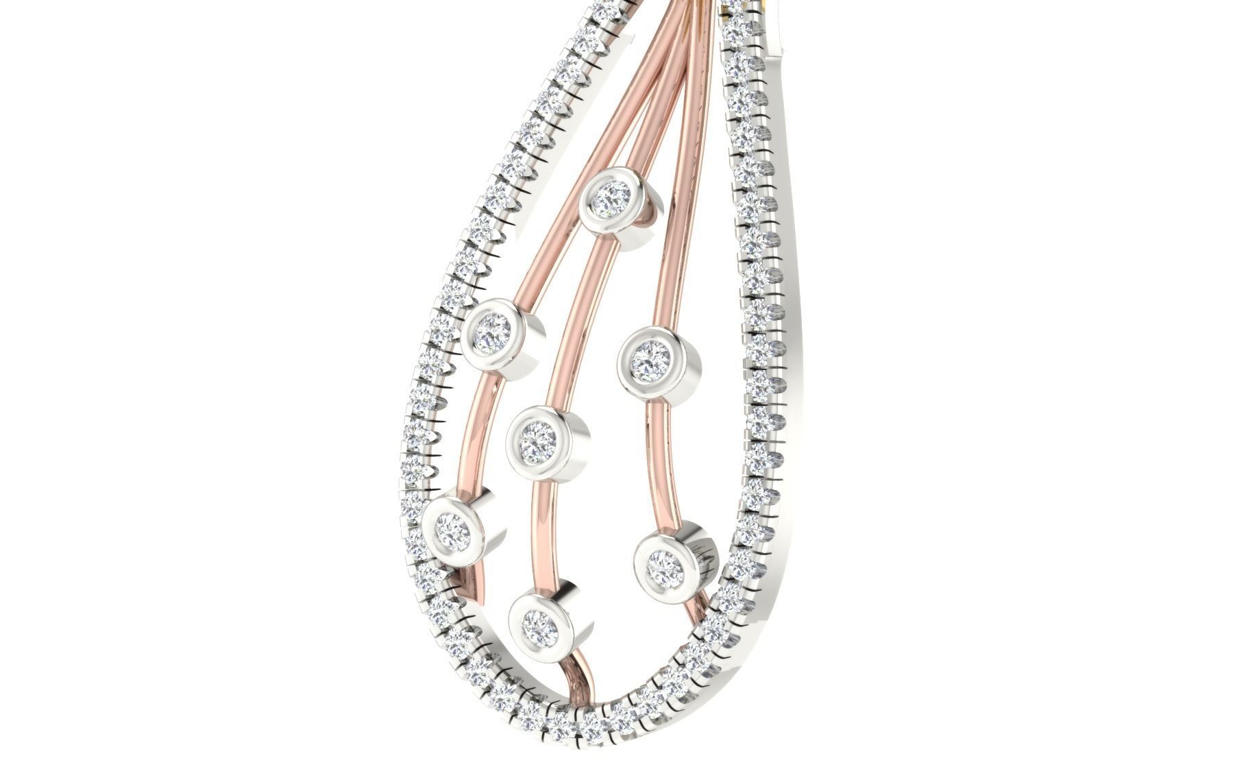 Women Pendant Earring Sets 3dm STL OBJ FBX Renders Details 3D print model_17