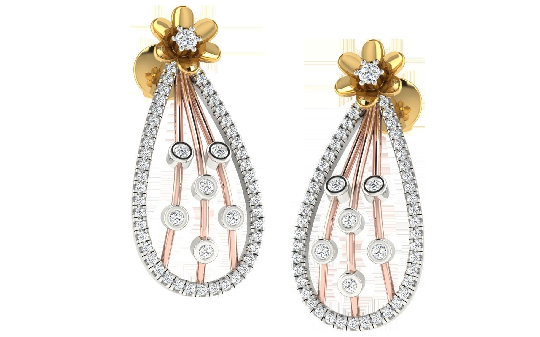 Women Pendant Earring Sets 3dm STL OBJ FBX Renders Details 3D print model_2