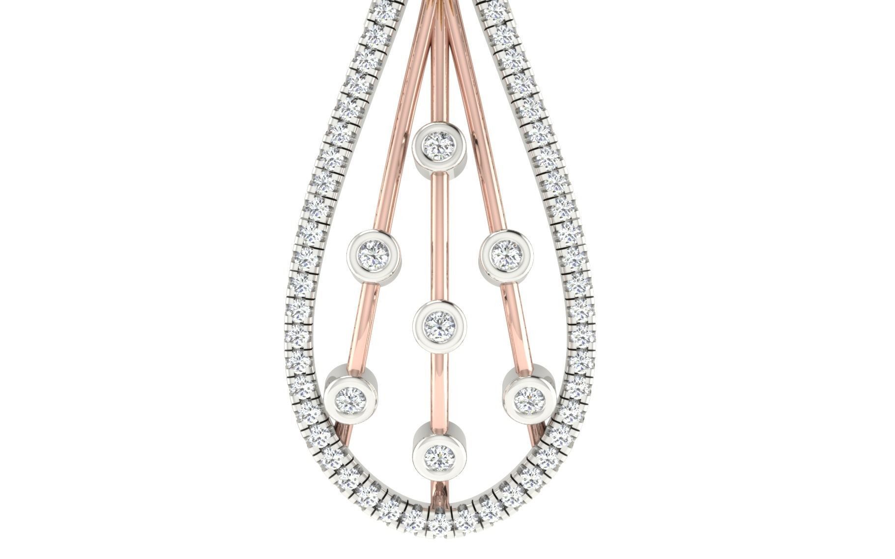 Women Pendant Earring Sets 3dm STL OBJ FBX Renders Details 3D print model_26