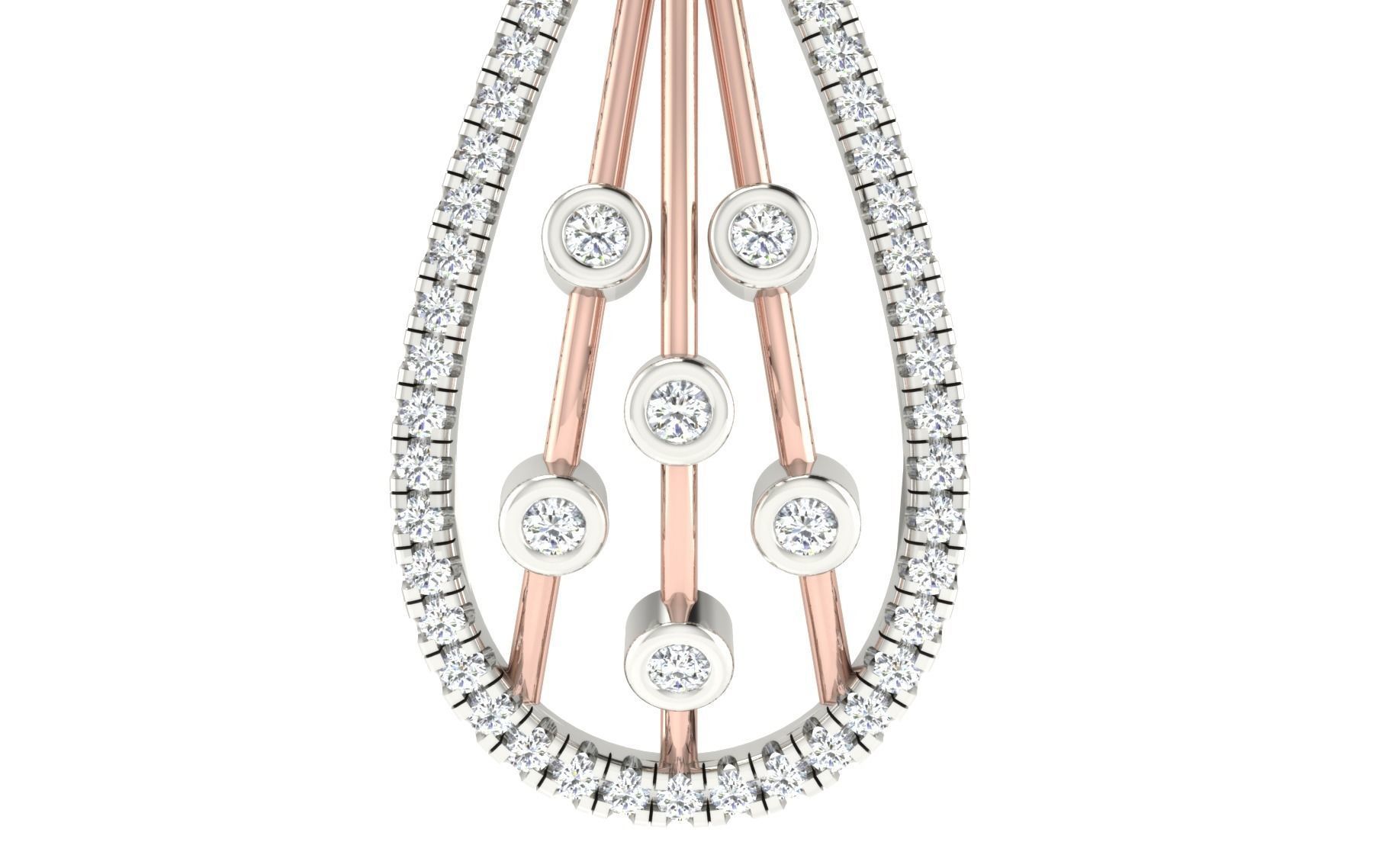 Women Pendant Earring Sets 3dm STL OBJ FBX Renders Details 3D print model_27