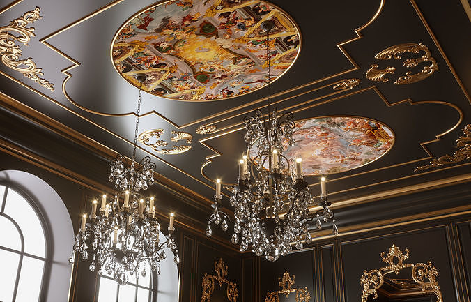 Classic Room Scene 3D model 3D model 6