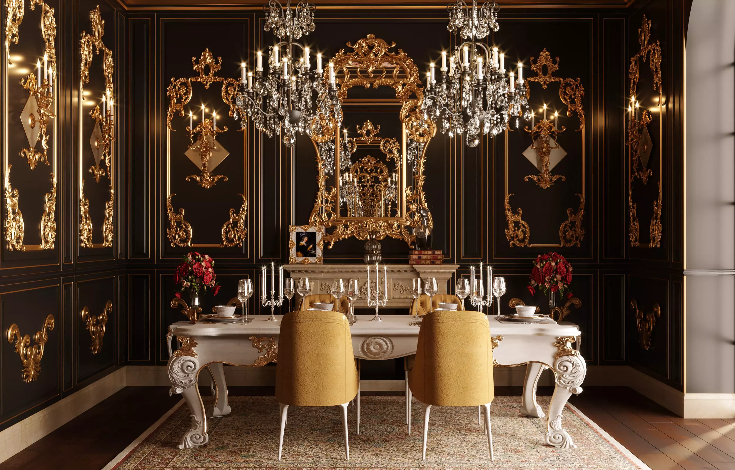 Classic Room Scene 3D model 3D model_0