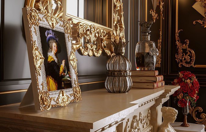 Classic Room Scene 3D model 3D model 5