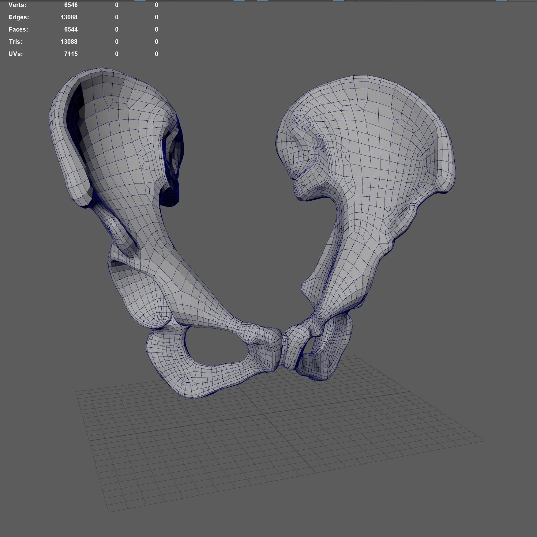 Human Ilium - Hip Bone Low-poly 3D model_17