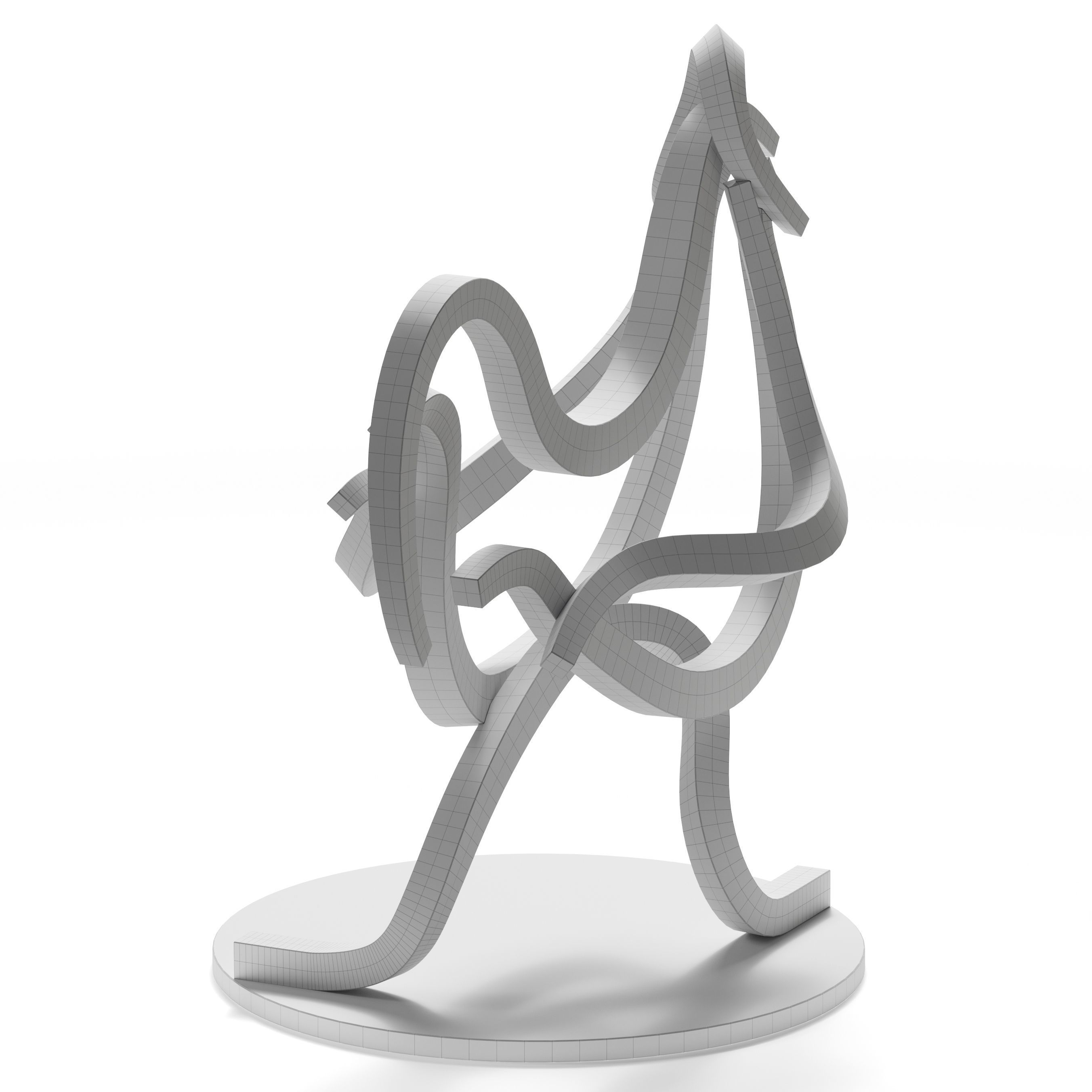 Rooster colorful sculpture 3D model_9