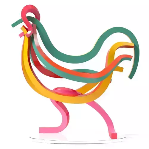 Rooster colorful sculpture 3D model Rooster colorful sculpture 3D model