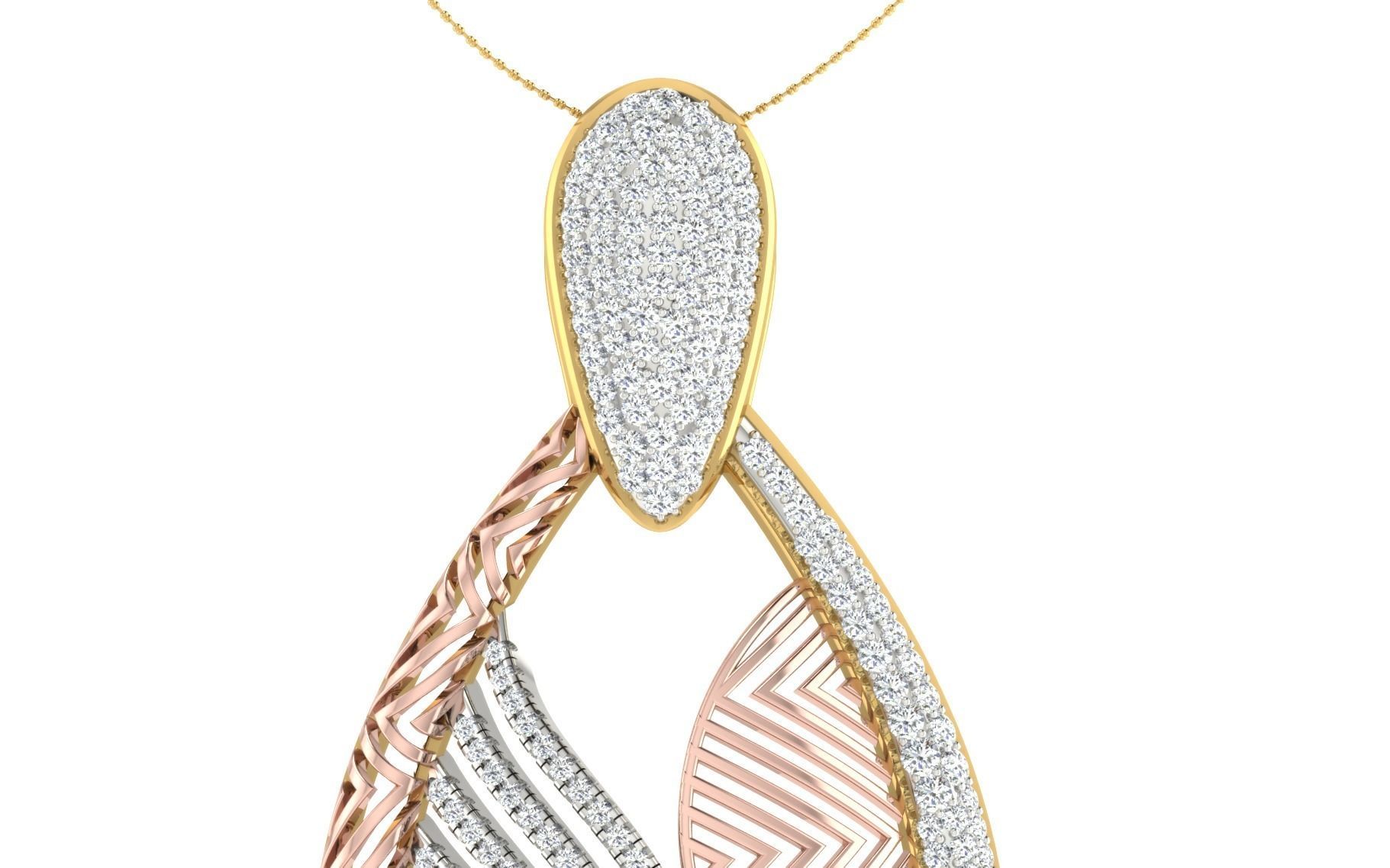 Women Pendant Earring Sets 3dm STL OBJ FBX Renders Details 3D print model_24