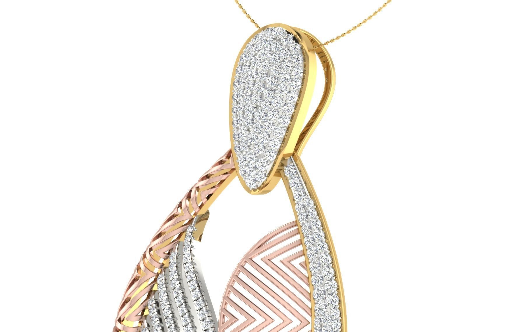 Women Pendant Earring Sets 3dm STL OBJ FBX Renders Details 3D print model_18