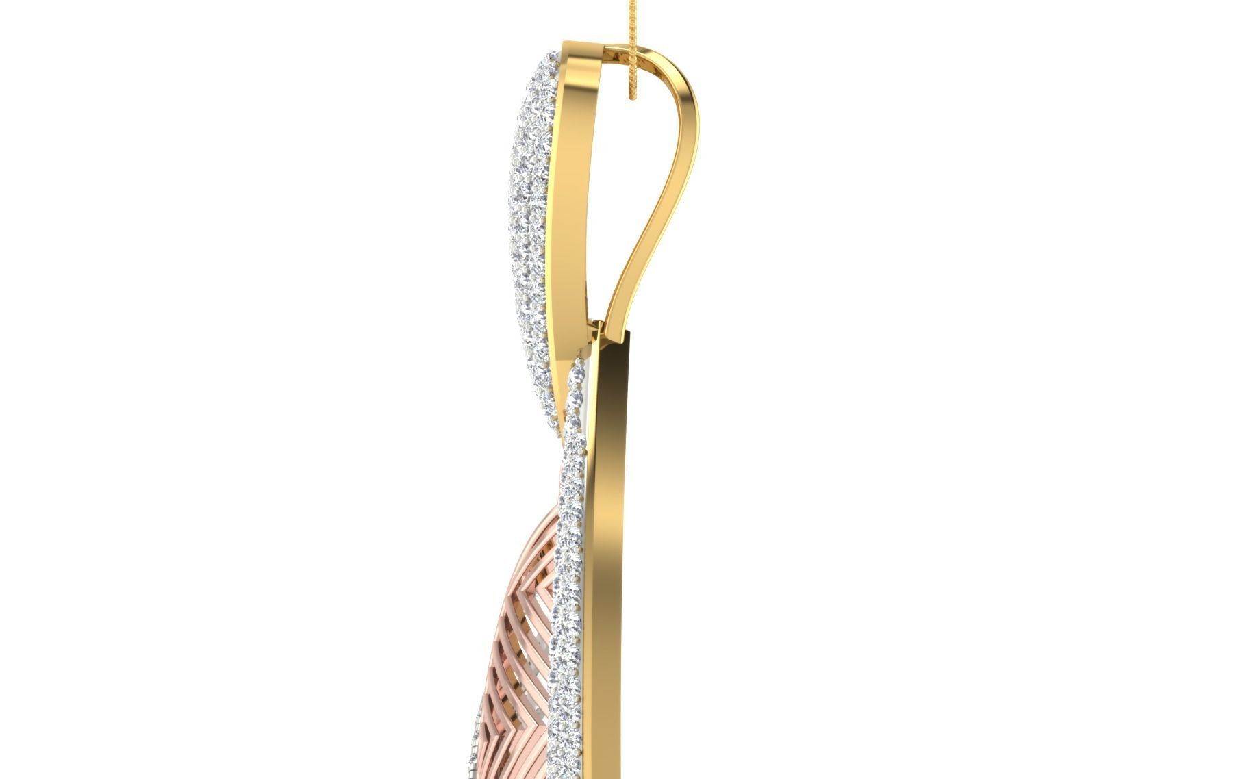 Women Pendant Earring Sets 3dm STL OBJ FBX Renders Details 3D print model_31