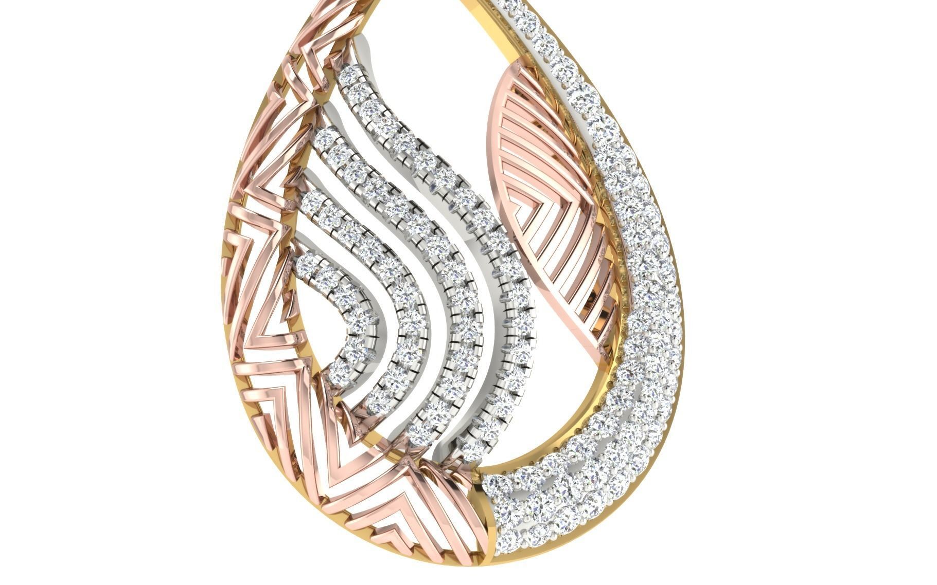 Women Pendant Earring Sets 3dm STL OBJ FBX Renders Details 3D print model_19