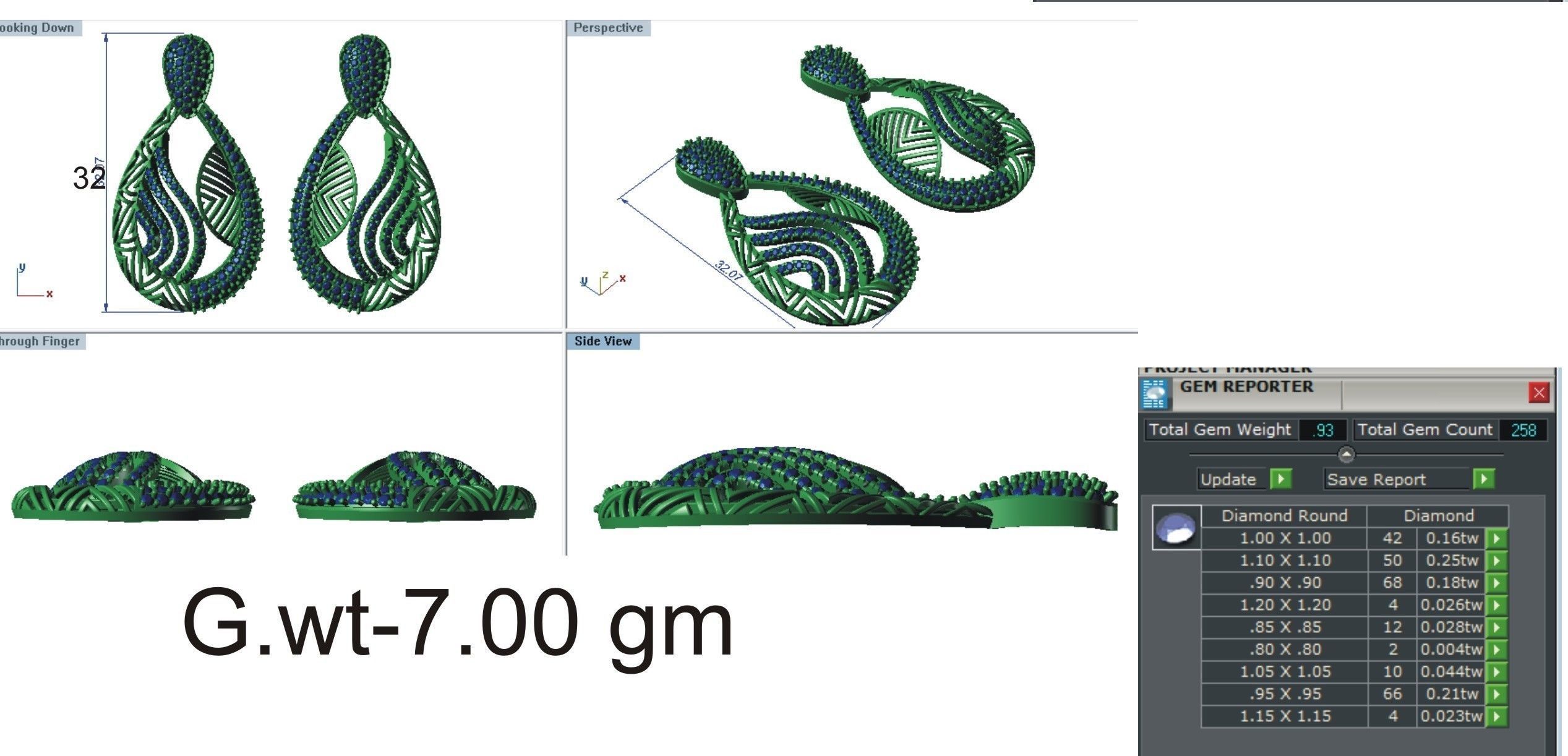 Women Pendant Earring Sets 3dm STL OBJ FBX Renders Details 3D print model_22