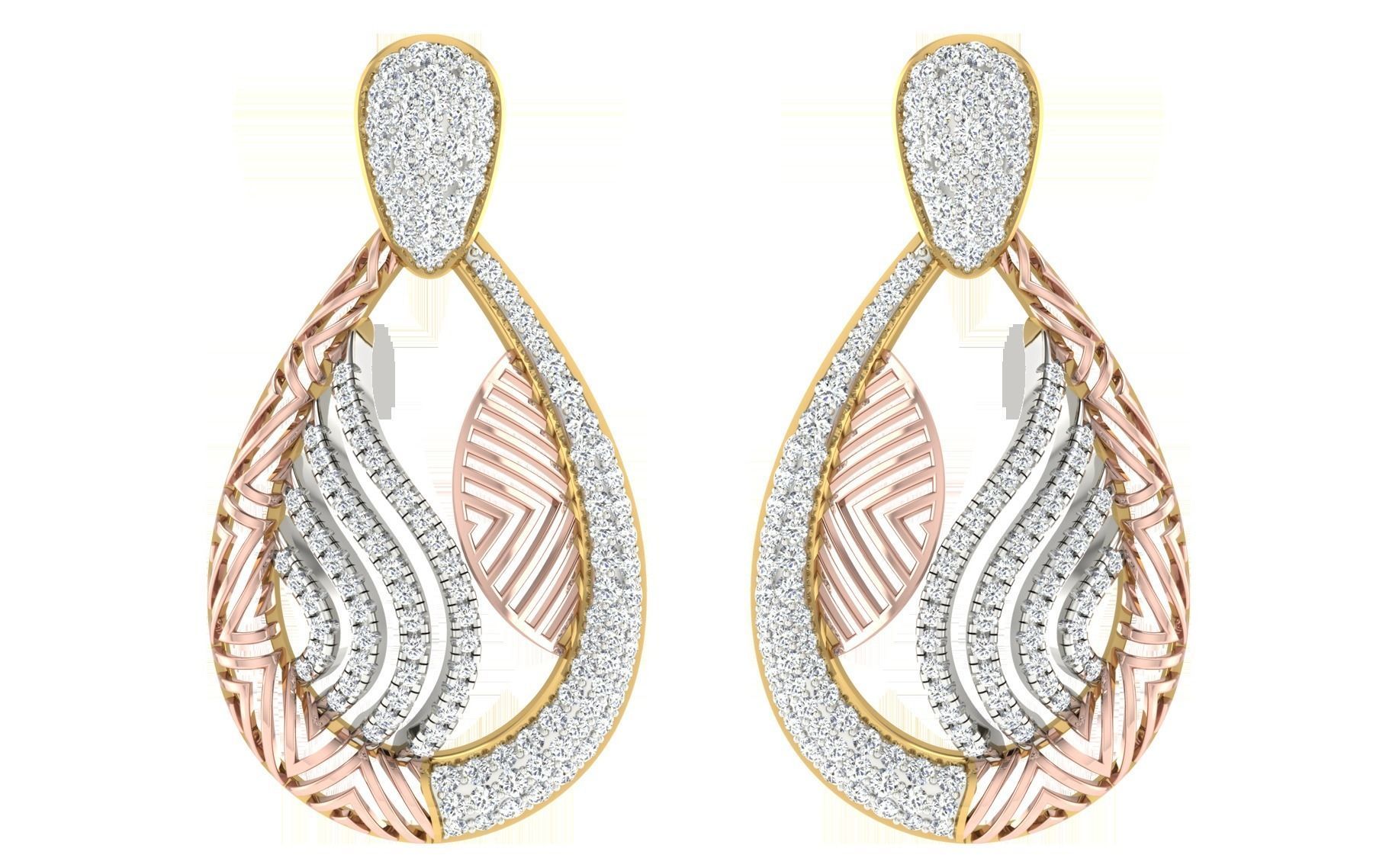 Women Pendant Earring Sets 3dm STL OBJ FBX Renders Details 3D print model_4