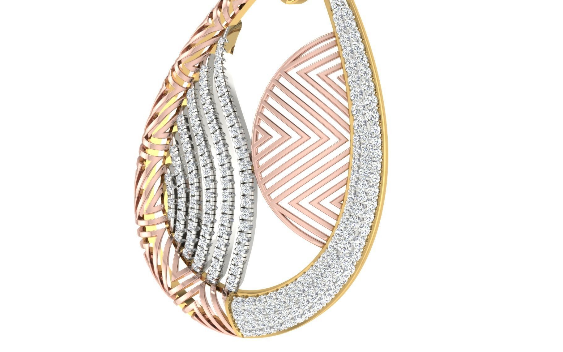 Women Pendant Earring Sets 3dm STL OBJ FBX Renders Details 3D print model_20