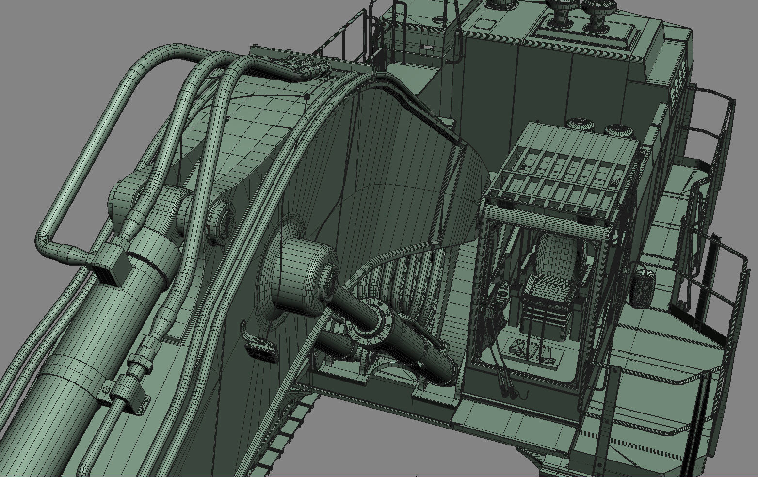 Tracked Excavator Komatsu PC1250 3D model_38