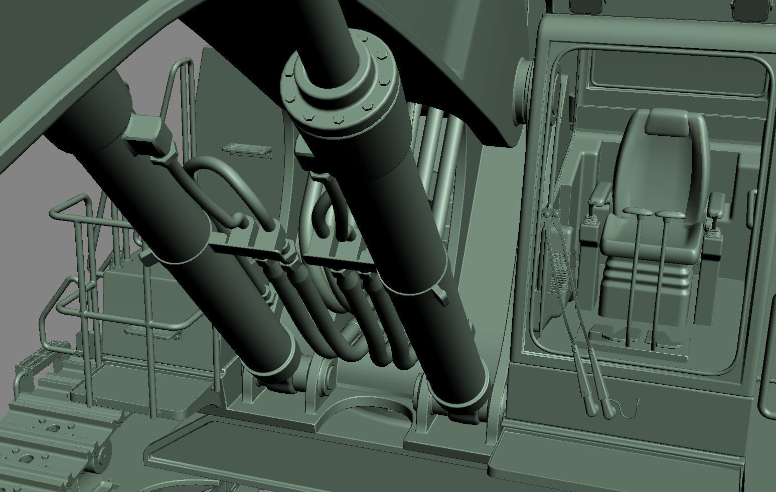 Tracked Excavator Komatsu PC1250 3D model_41