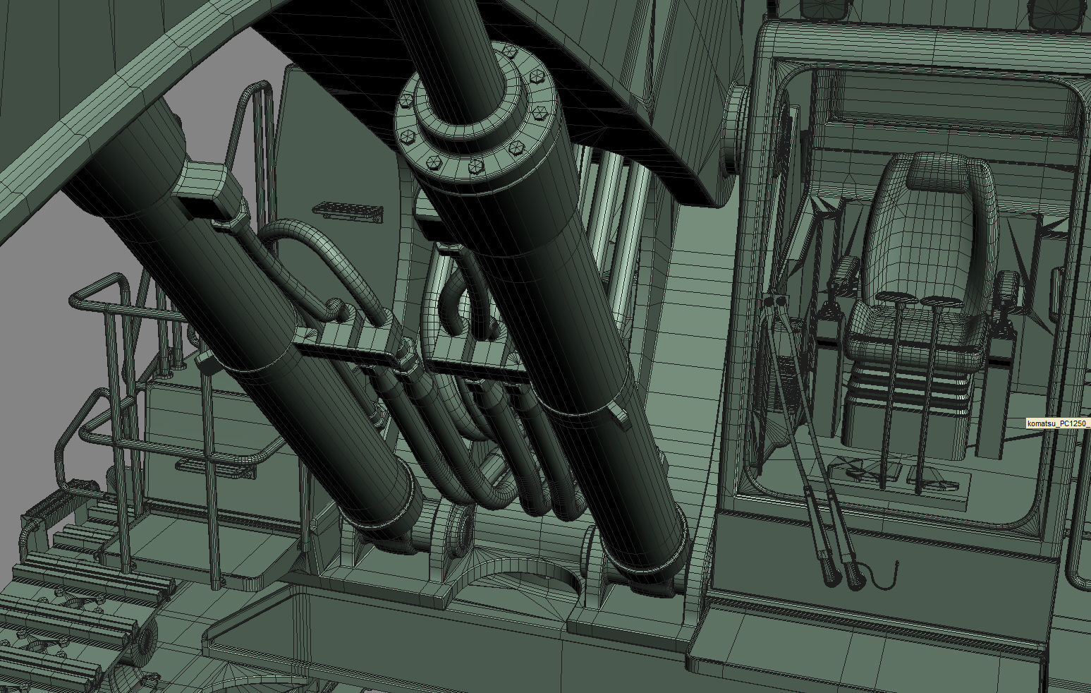 Tracked Excavator Komatsu PC1250 3D model_42