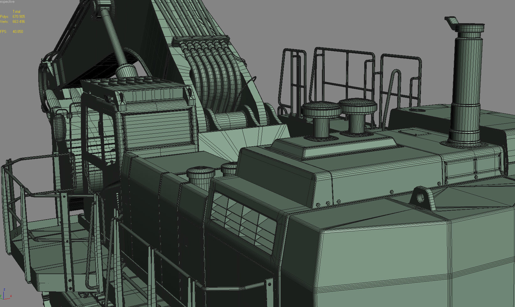 Tracked Excavator Komatsu PC1250 3D model_50