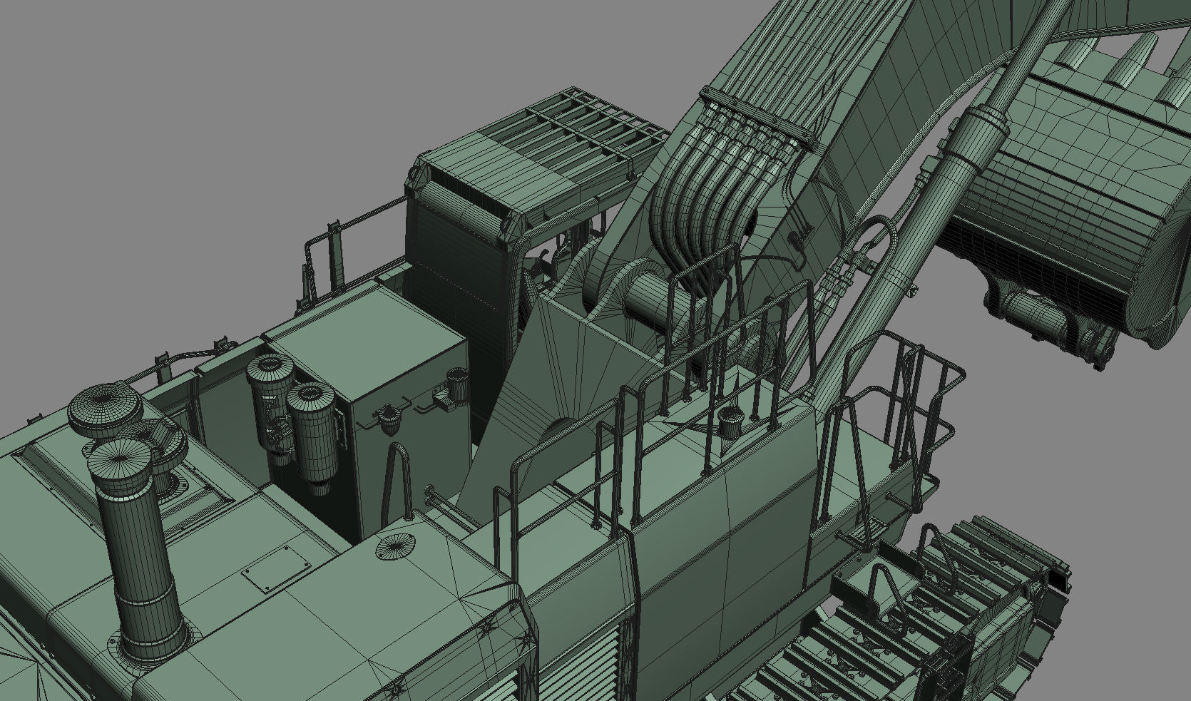 Tracked Excavator Komatsu PC1250 3D model_48