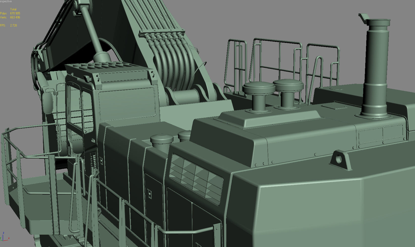 Tracked Excavator Komatsu PC1250 3D model_49