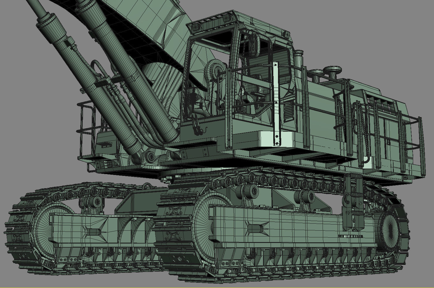 Tracked Excavator Komatsu PC1250 3D model_32
