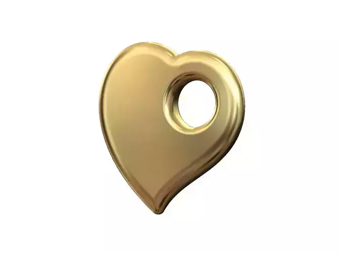 Puffy heart pendant and charm