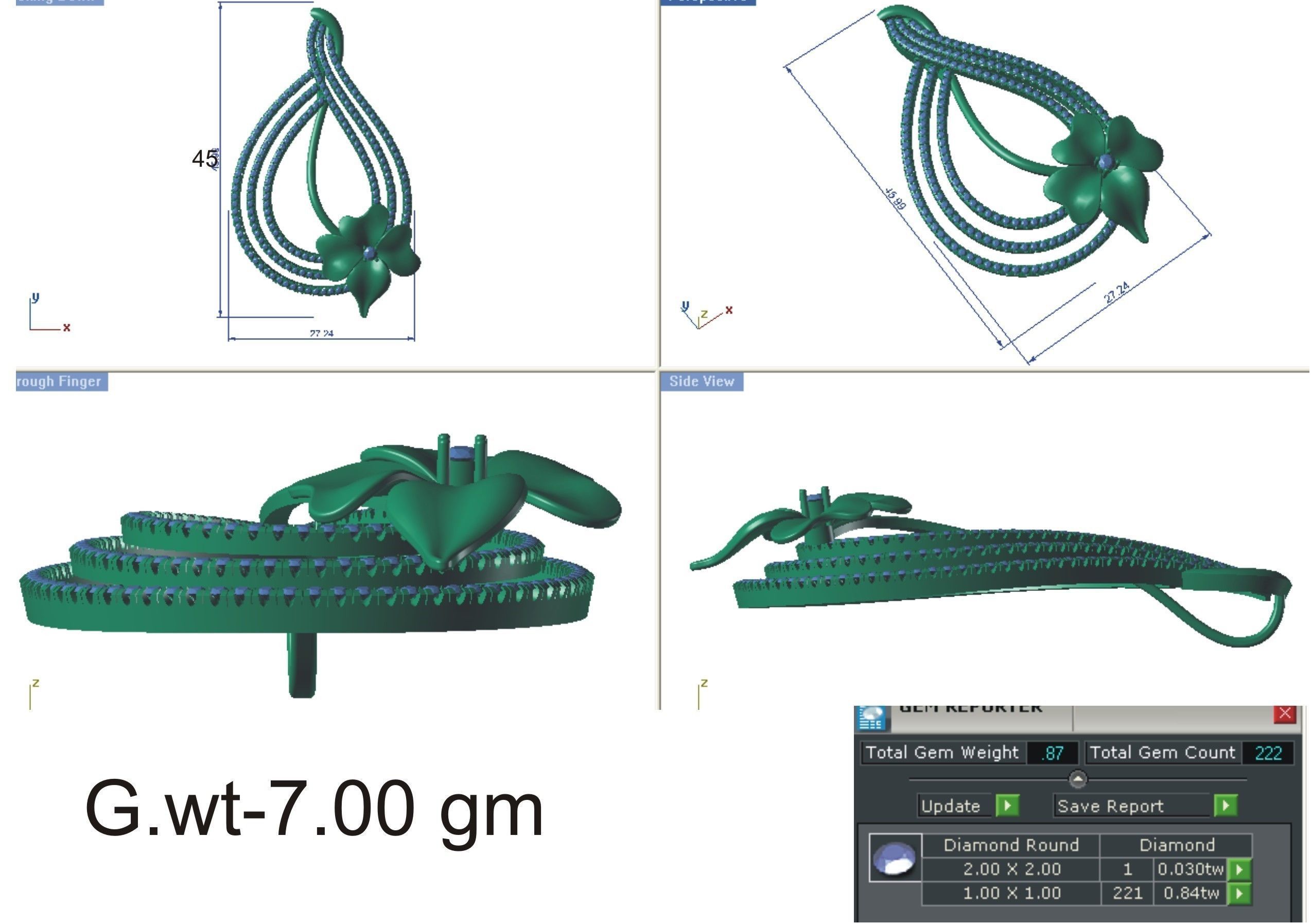 Women Pendant Earring Sets 3dm STL OBJ FBX Renders Details 3D print model_21