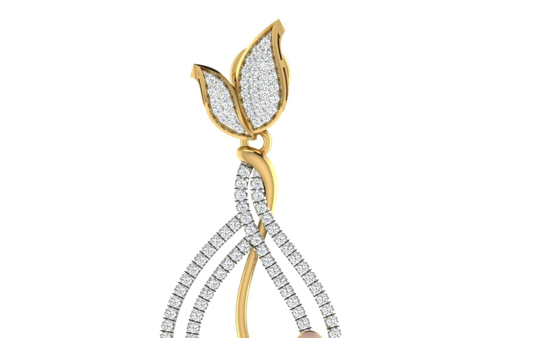 Women Pendant Earring Sets 3dm STL OBJ FBX Renders Details 3D print model_27