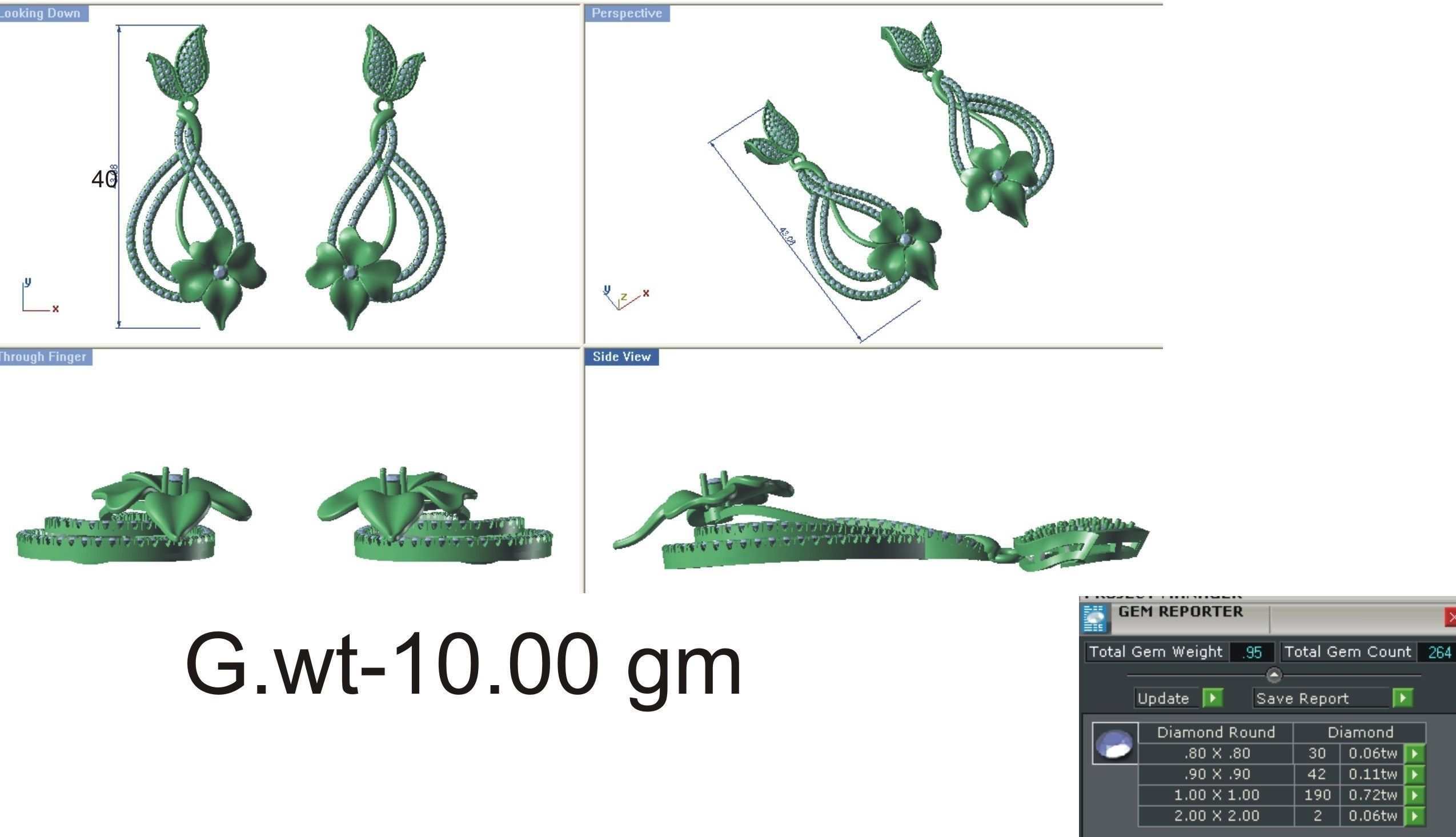 Women Pendant Earring Sets 3dm STL OBJ FBX Renders Details 3D print model_22