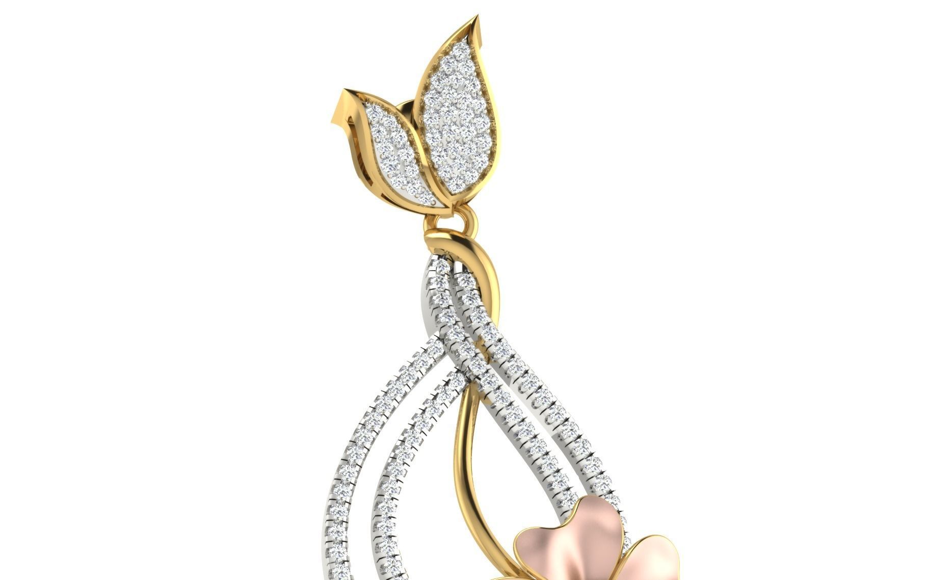 Women Pendant Earring Sets 3dm STL OBJ FBX Renders Details 3D print model_17