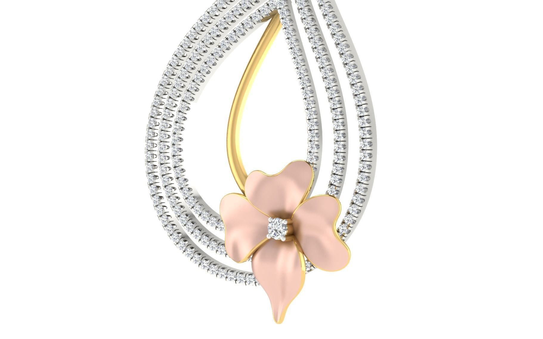 Women Pendant Earring Sets 3dm STL OBJ FBX Renders Details 3D print model_20