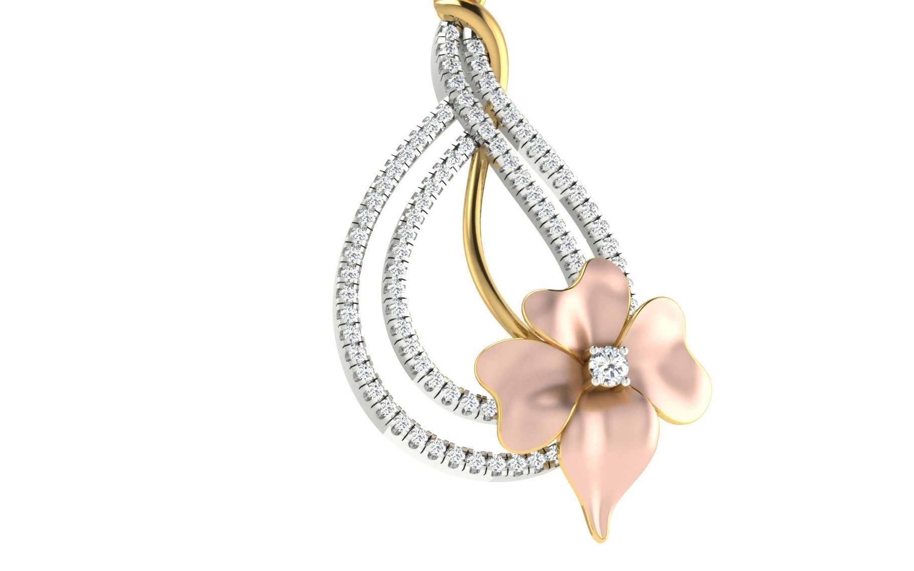 Women Pendant Earring Sets 3dm STL OBJ FBX Renders Details 3D print model_19