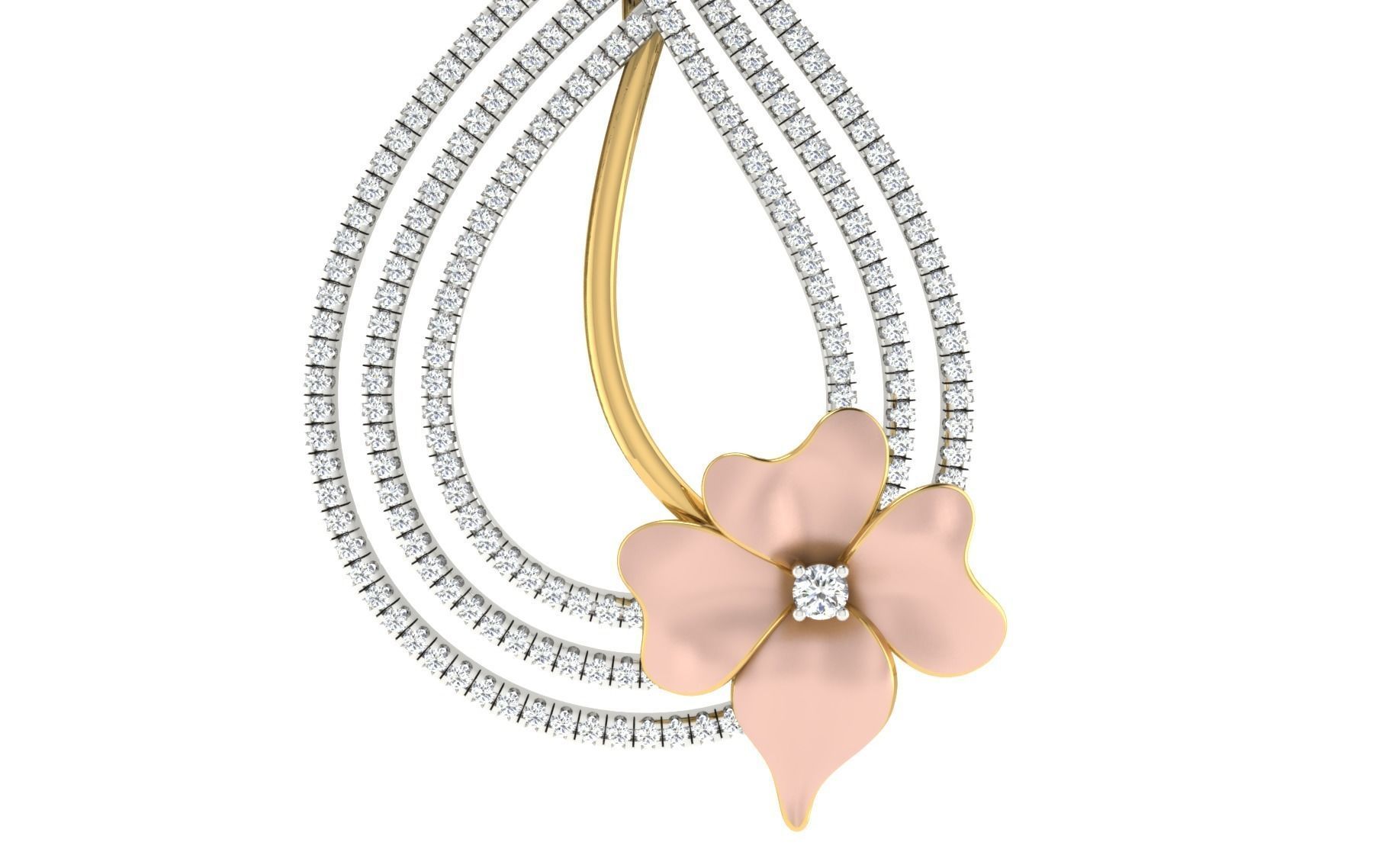 Women Pendant Earring Sets 3dm STL OBJ FBX Renders Details 3D print model_25