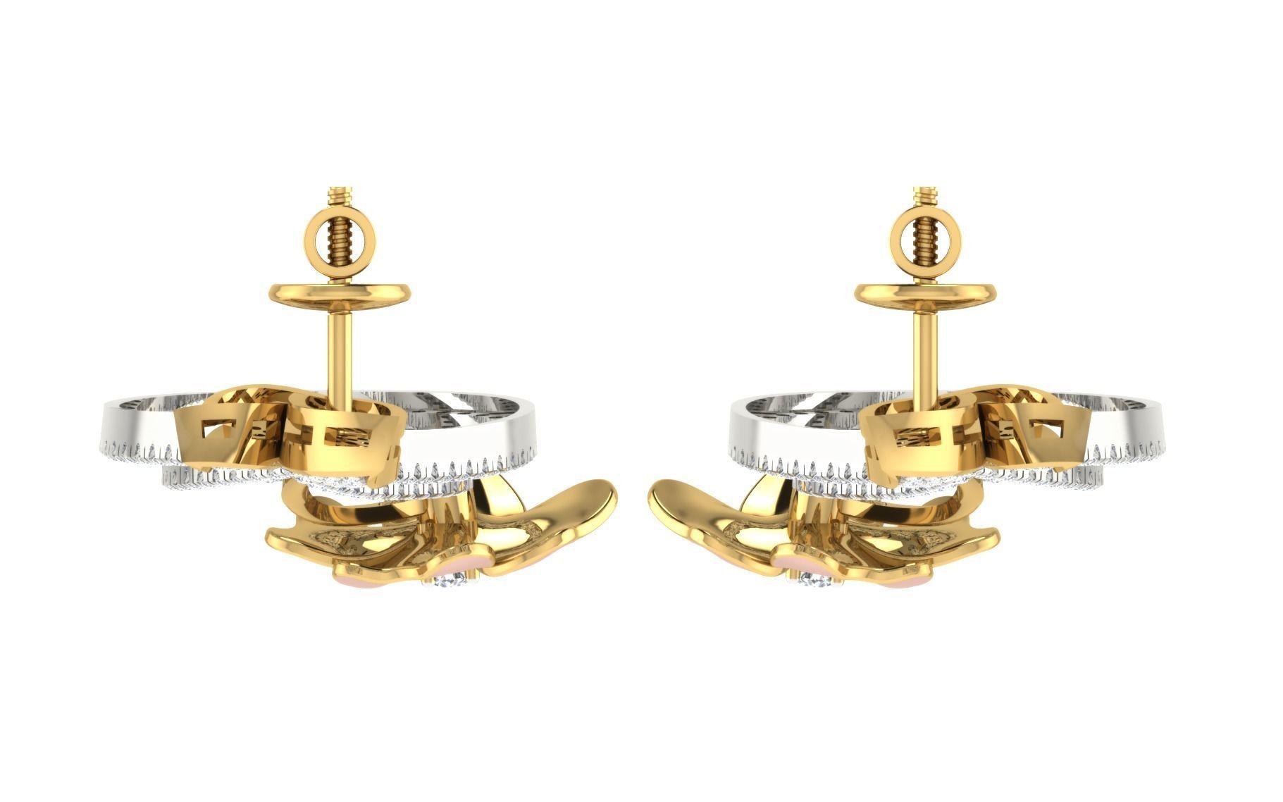 Women Pendant Earring Sets 3dm STL OBJ FBX Renders Details 3D print model_8