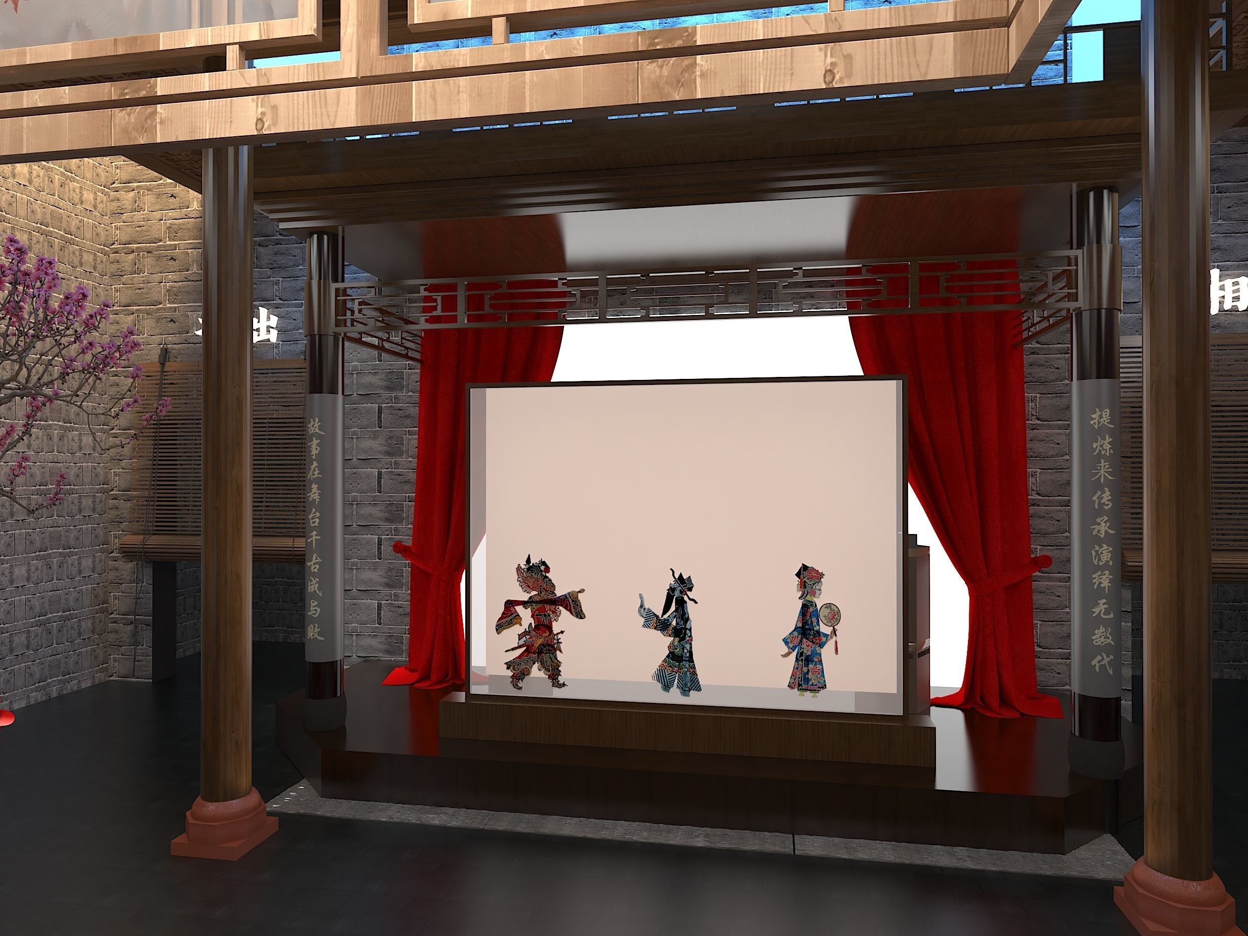 Chinese Restaurant Lobby 3D model_4